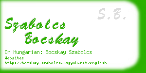 szabolcs bocskay business card